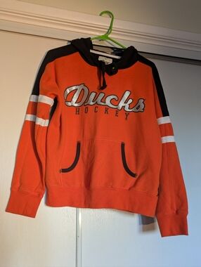 Ducks Hockey Orange Hoodie with Black Hood 4 Her XL